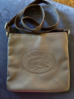 Lacoste Black Nylon Crossbody Messenger Bag